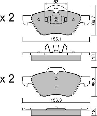 AISIN BPRE-1010 - Kit de plaquettes de frein, frein à disque cwaw.fr