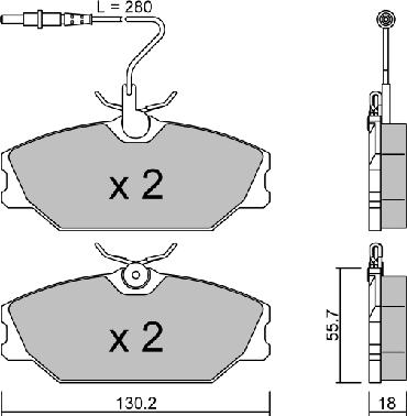 AISIN BPRE-1018 - Kit de plaquettes de frein, frein à disque cwaw.fr