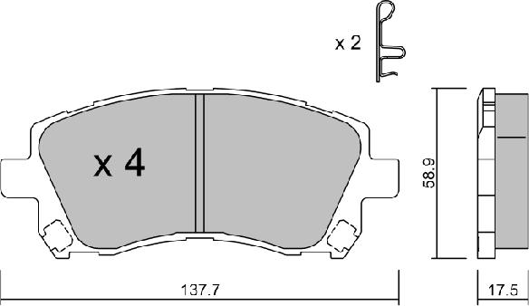 AISIN BPSB-1902 - Kit de plaquettes de frein, frein à disque cwaw.fr