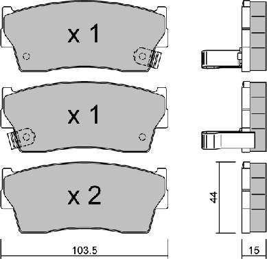 AISIN BPSZ-1900 - Kit de plaquettes de frein, frein à disque cwaw.fr