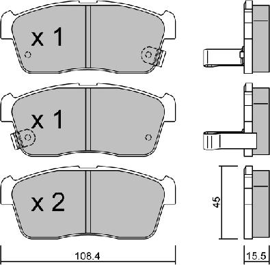 AISIN BPSZ-1901 - Kit de plaquettes de frein, frein à disque cwaw.fr