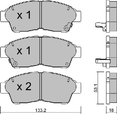 AISIN BPTO-1906 - Kit de plaquettes de frein, frein à disque cwaw.fr