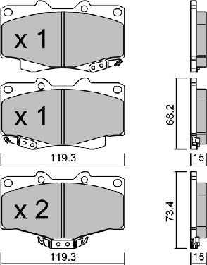 AISIN BPTO-1919 - Kit de plaquettes de frein, frein à disque cwaw.fr