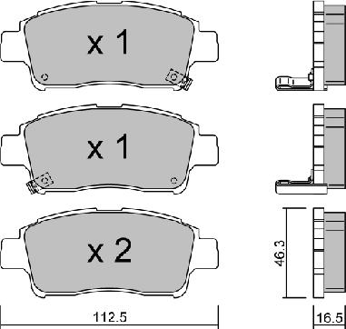 AISIN BPTO-1916 - Kit de plaquettes de frein, frein à disque cwaw.fr