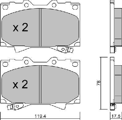 AISIN BPTO-1912 - Kit de plaquettes de frein, frein à disque cwaw.fr