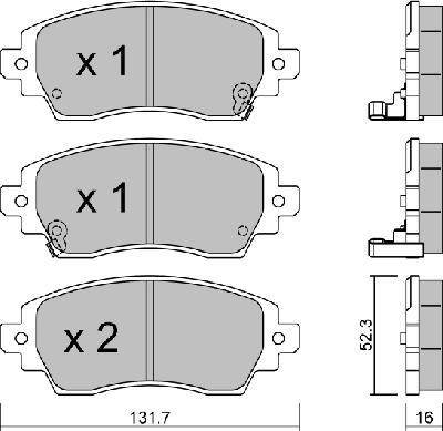 AISIN BPTO-1929 - Kit de plaquettes de frein, frein à disque cwaw.fr