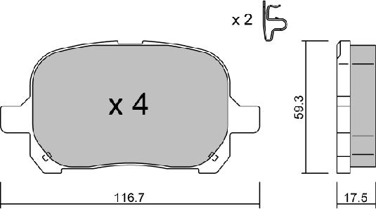 AISIN BPTO-1925 - Kit de plaquettes de frein, frein à disque cwaw.fr