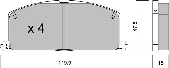 AISIN BPTO-1921 - Kit de plaquettes de frein, frein à disque cwaw.fr