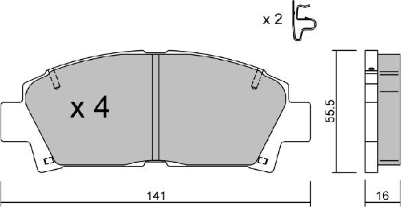 AISIN BPTO-1922 - Kit de plaquettes de frein, frein à disque cwaw.fr