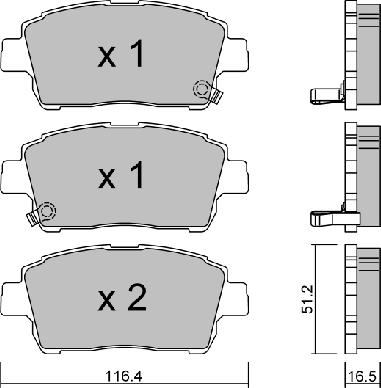 AISIN BPTO-1004 - Kit de plaquettes de frein, frein à disque cwaw.fr