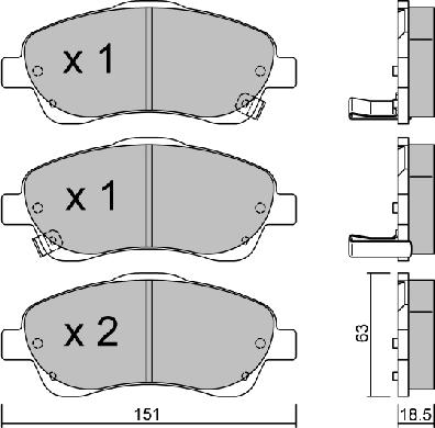 AISIN BPTO-1001 - Kit de plaquettes de frein, frein à disque cwaw.fr