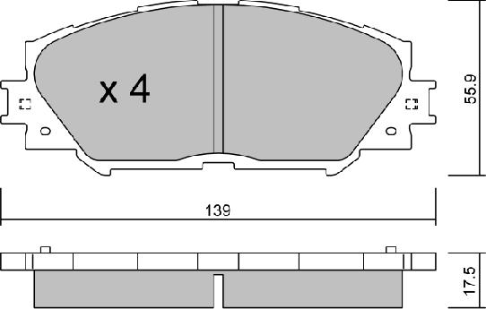 AISIN BPTO-1007 - Kit de plaquettes de frein, frein à disque cwaw.fr