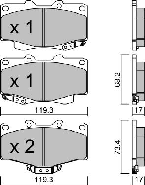 AISIN BPTO-1019 - Kit de plaquettes de frein, frein à disque cwaw.fr