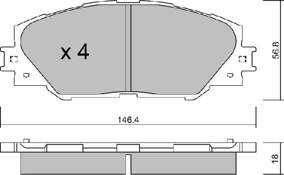 AISIN BPTO-1011 - Kit de plaquettes de frein, frein à disque cwaw.fr