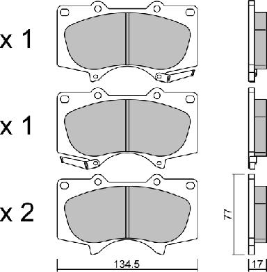 AISIN BPTO-1017 - Kit de plaquettes de frein, frein à disque cwaw.fr