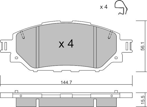 AISIN BPTO-1030 - Kit de plaquettes de frein, frein à disque cwaw.fr