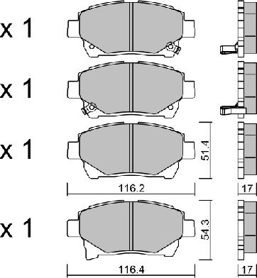 AISIN BPTO-1028 - Kit de plaquettes de frein, frein à disque cwaw.fr