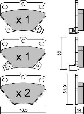 AISIN BPTO-2005 - Kit de plaquettes de frein, frein à disque cwaw.fr