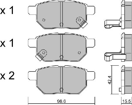 AISIN BPTO-2006 - Kit de plaquettes de frein, frein à disque cwaw.fr