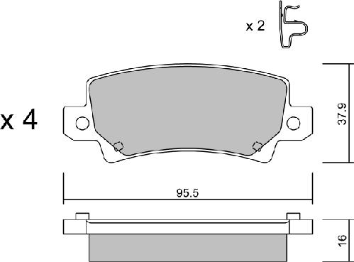 AISIN BPTO-2001 - Kit de plaquettes de frein, frein à disque cwaw.fr