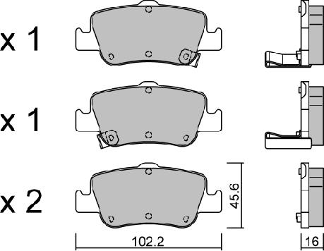 AISIN BPTO-2008 - Kit de plaquettes de frein, frein à disque cwaw.fr