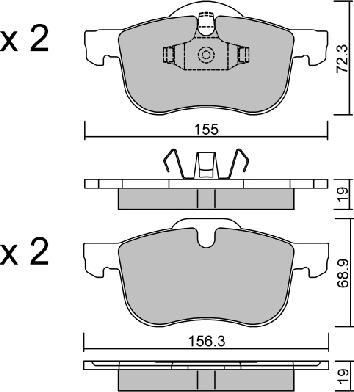 AISIN BPVO-1001 - Kit de plaquettes de frein, frein à disque cwaw.fr