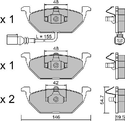 AISIN BPVW-1009 - Kit de plaquettes de frein, frein à disque cwaw.fr