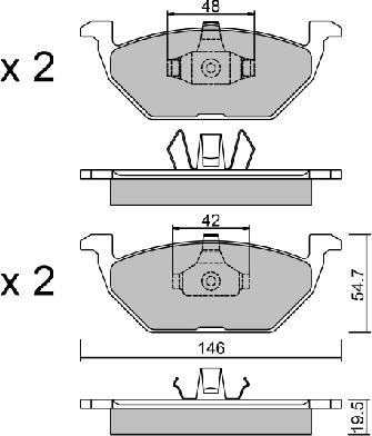 AISIN BPVW-1008 - Kit de plaquettes de frein, frein à disque cwaw.fr