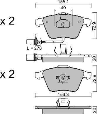 AISIN BPVW-1015 - Kit de plaquettes de frein, frein à disque cwaw.fr