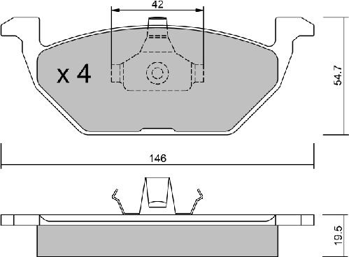 AISIN BPVW-1012 - Kit de plaquettes de frein, frein à disque cwaw.fr