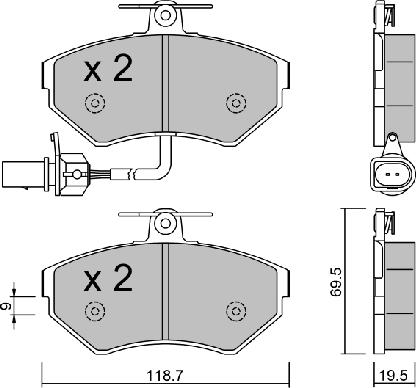 AISIN BPVW-1033 - Kit de plaquettes de frein, frein à disque cwaw.fr