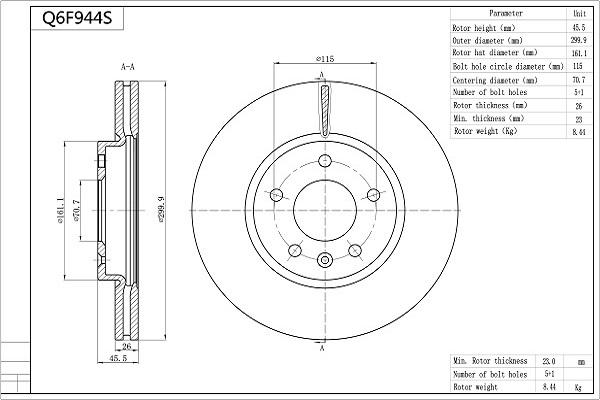 AISIN Q6F944S - Disque de frein cwaw.fr