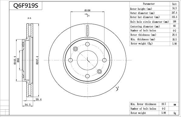 AISIN Q6F919S - Disque de frein cwaw.fr