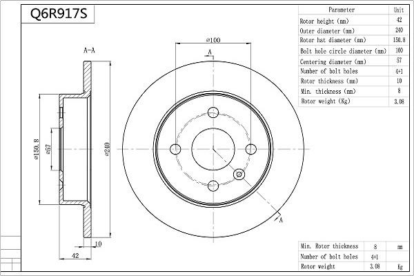 AISIN Q6R917S - Disque de frein cwaw.fr