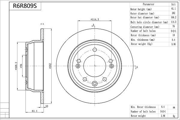 AISIN R6R809S - Disque de frein cwaw.fr