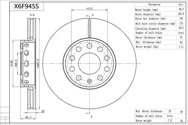 AISIN X6F945S - Disque de frein cwaw.fr