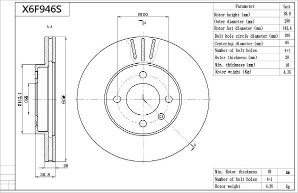 AISIN X6F946S - Disque de frein cwaw.fr