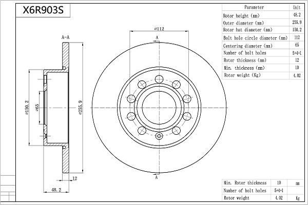 AISIN X6R903S - Disque de frein cwaw.fr