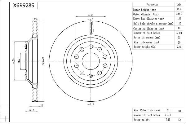 AISIN X6R928S - Disque de frein cwaw.fr