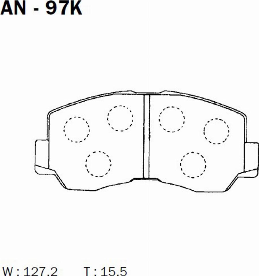 Akebono AN97K - Kit de plaquettes de frein, frein à disque cwaw.fr