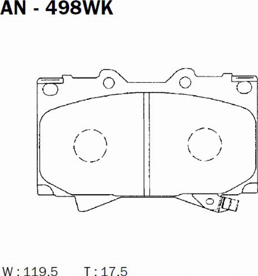 Akebono AN-498WK - Kit de plaquettes de frein, frein à disque cwaw.fr