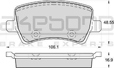 Akebono AN-4456K - Kit de plaquettes de frein, frein à disque cwaw.fr