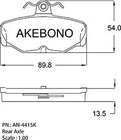 Akebono AN-4415K - Kit de plaquettes de frein, frein à disque cwaw.fr