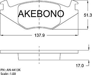 Akebono AN-4413KE - Kit de plaquettes de frein, frein à disque cwaw.fr