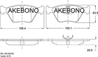 Akebono AN-4435KE - Kit de plaquettes de frein, frein à disque cwaw.fr