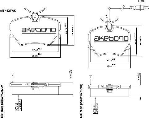 Akebono AN-4421WK - Kit de plaquettes de frein, frein à disque cwaw.fr