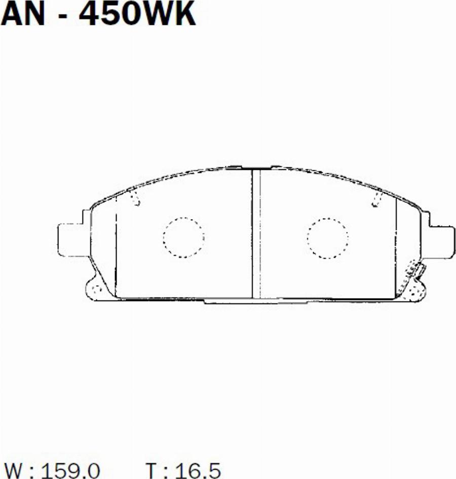 Akebono AN-450WK - Kit de plaquettes de frein, frein à disque cwaw.fr