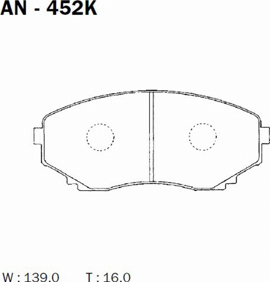 Akebono AN-452K - Kit de plaquettes de frein, frein à disque cwaw.fr