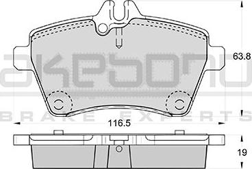 Akebono AN-4570K - Kit de plaquettes de frein, frein à disque cwaw.fr