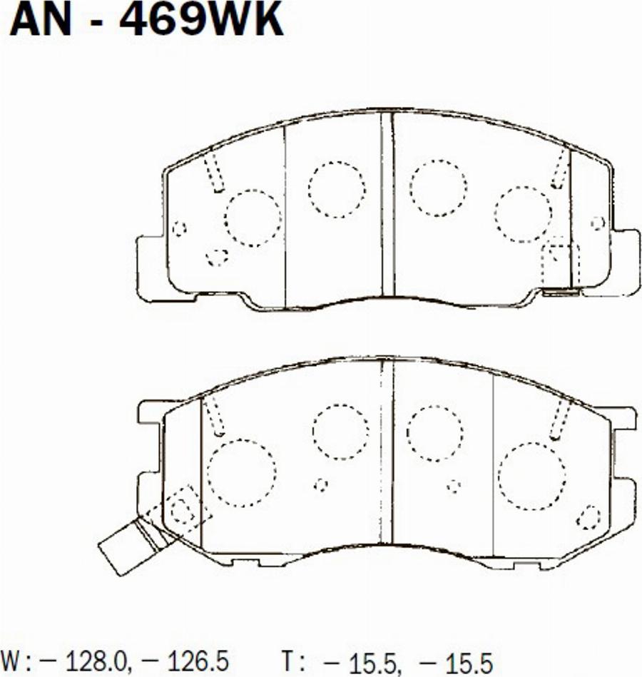 Akebono AN-469WK - Kit de plaquettes de frein, frein à disque cwaw.fr